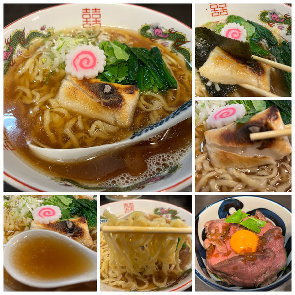 「正油（お餅サービス）780円 ＋ アキラの牛丼」@メンショップ アキラの写真