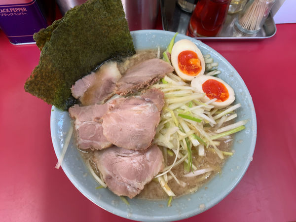 「ネギチャーシューメン840円ネギ130円味玉60円」@ラーメンショップ 牛久結束店の写真