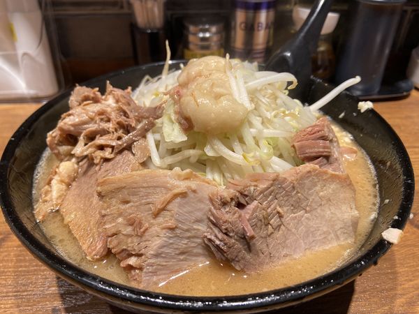 「豚嵐ラーメン（ﾆﾝﾆｸ少なめ 背脂少なめ）」@ラーメン豚嵐の写真