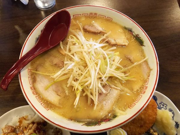 「ねぎみそ＋チャー丼　730＋150円」@中華そば 純の写真