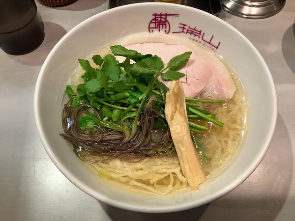 「【限定】三関セリとしじみの潮蕎麦+もつ煮飯（ランチセット）」@中華蕎麦 瑞山（ZUIZAN）の写真