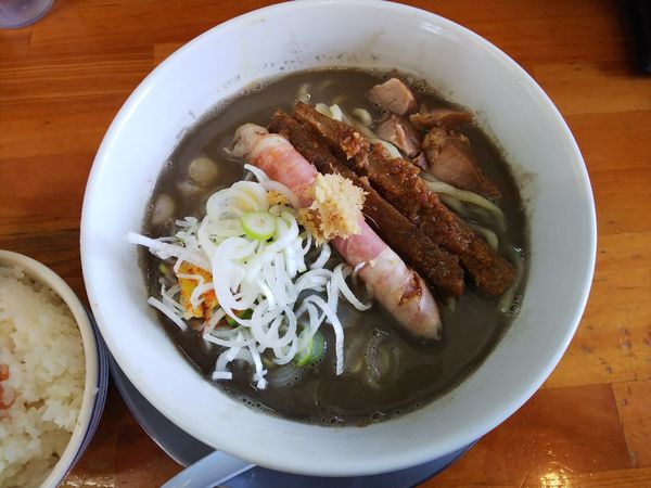 「【限定】こいくち煮干味噌ラーメン＋筋子飯　850＋250円」@中華そば ひらこ屋の写真