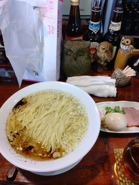 「はまぐり中華そば+味玉 大盛(無料)」@麺酒処 ふくろうの写真