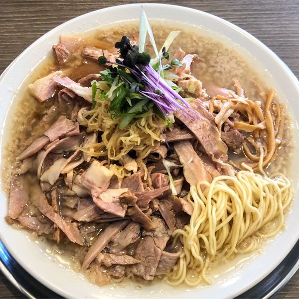 「生姜そば醤油990円叉焼切落し150円背脂90円」@支那蕎麦 大丸の写真