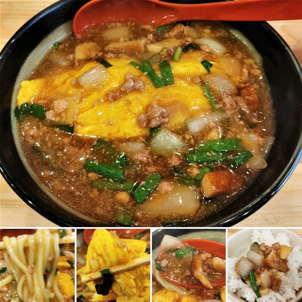 「雷々麺＋オムレツ＋小ライス＝1200円」@あたりや食堂 谷中店の写真