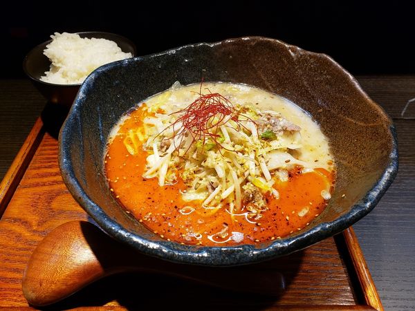 「熟成辛味噌らーめん+ご飯」@札幌味噌ラーメン ひつじの木 大森店の写真