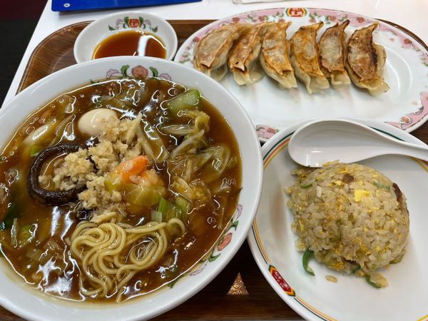 「【期間限定】五目あんかけラーメン700円、炒飯セット533円」@餃子の王将 水戸さくら通り店の写真