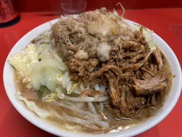 「小ラーメン＋すね肉の煮込み」@ラーメン二郎 松戸駅前店の写真