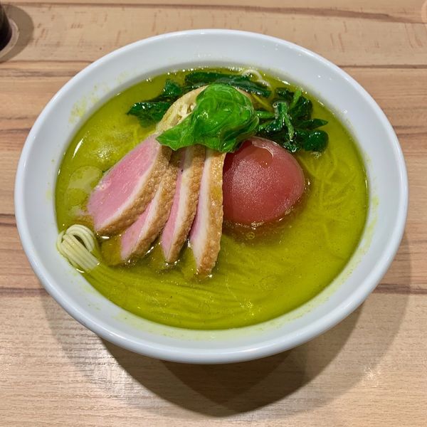 【期間限定】鴨とバジルの塩らぁめん＋煮干し油そば