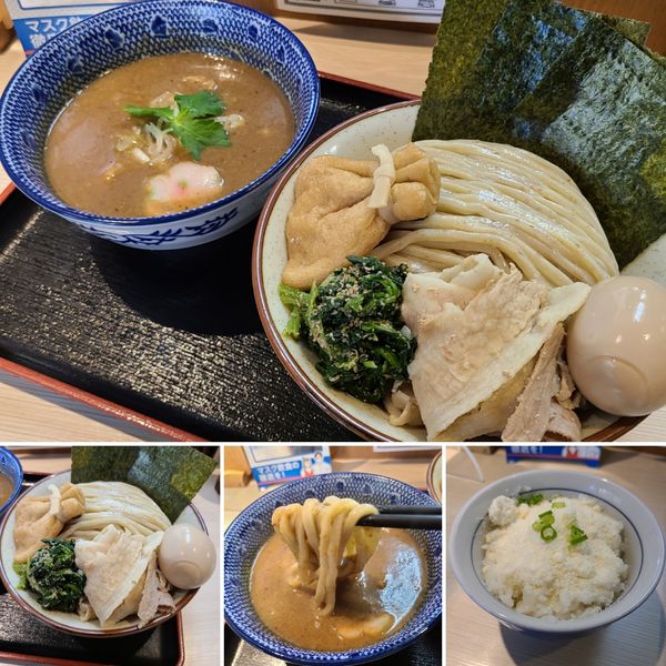 「濃厚つけ麺 幕内(並盛)+特製トッピング +おじっとめし」@らー麺土俵 鶴嶺峰の写真