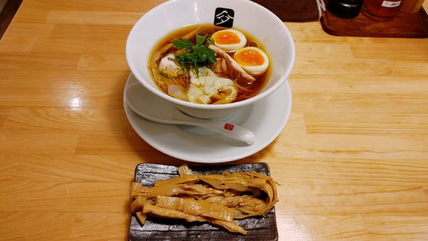 「特製鶏の中華そば・メンマ・和え玉　￥１６００」@中華そば 髙野の写真