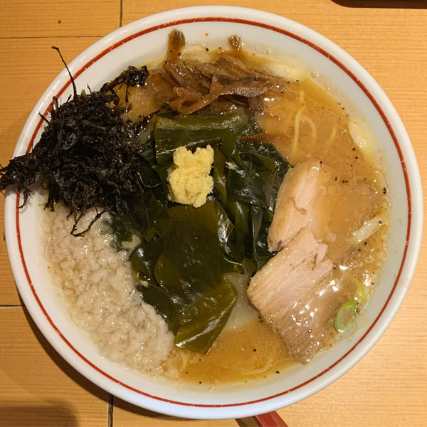 「【限定】肉ワカメ味噌生姜」@生姜醤油専門 我武者羅 幡ヶ谷本店の写真