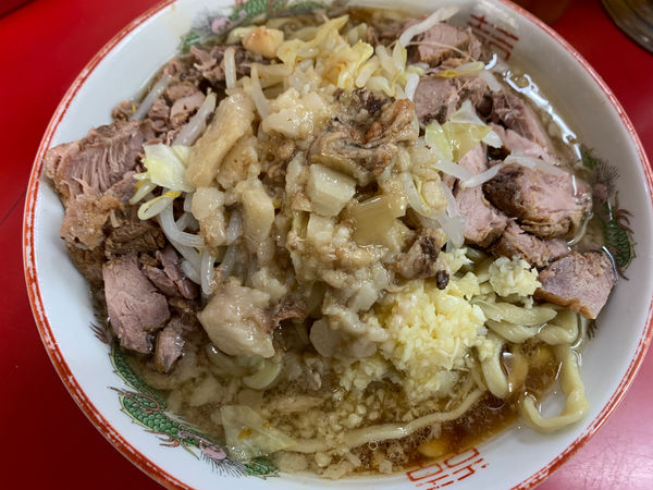 「大豚W ニンニクアブラカラメ」@ラーメン二郎 目黒店の写真