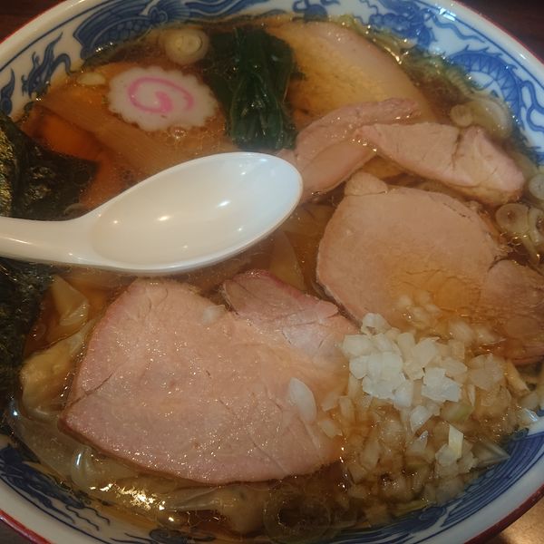 「焼豚ワンタン麺1080円」@白河手打中華 賀乃屋の写真