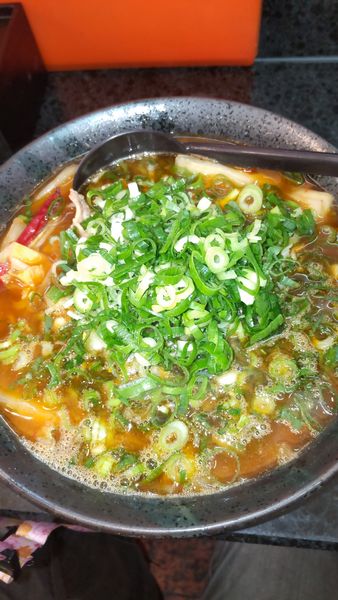 「激辛赤青らーめん　辛さ３倍」@馴染味の写真