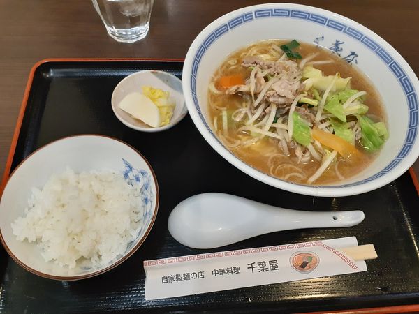 「肉ヤサイソバセット」@中華料理 千葉屋の写真