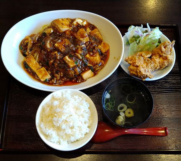 「四川マーボ麺セット 1250円」@中華ダイニング 秀丸の写真