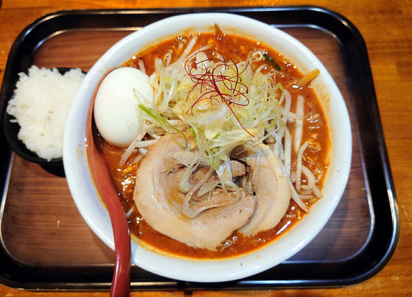 「限定 チゲ味噌らーめん+半熟玉子」@らーめん 蓮の写真