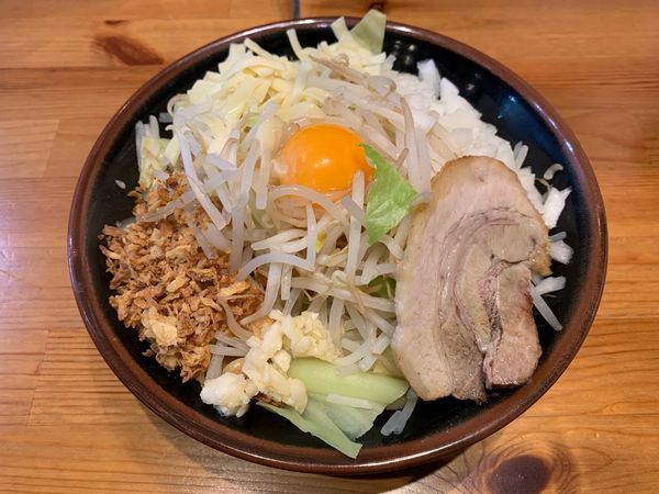 「まぜそば+ライス+餃子  ￥880+￥120+￥0」@横浜家系ラーメン たくみ家 桜土浦インター店の写真