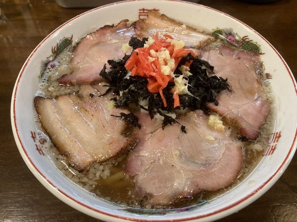 「肉煮干生姜そば」@CLAM＆BONITO貝節麺RAIKの写真