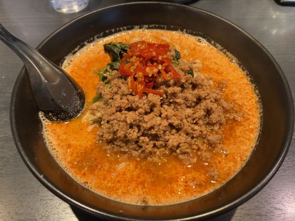 「地獄の坦々麺　中級　雑炊セット」@地獄の担担麺 天竜 本店の写真