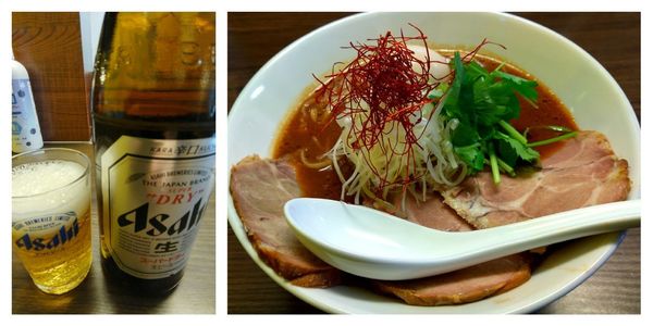 「特製味噌そば+スーパードライ中瓶」@花笑み中華そば かれんの写真