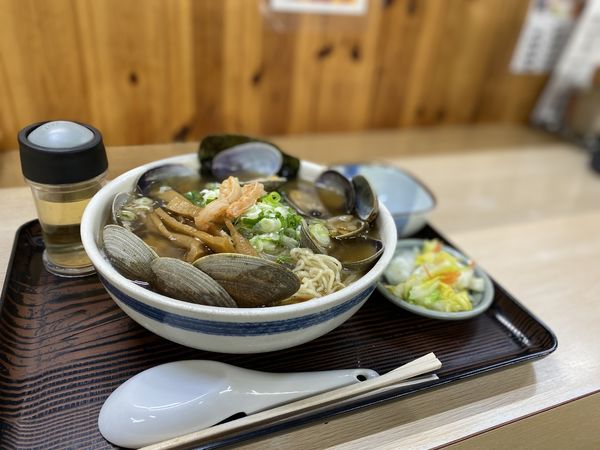 「アサリラーメン（エビ醤/こってり味/細麺）1290円」@魚一 らーめん工房の写真