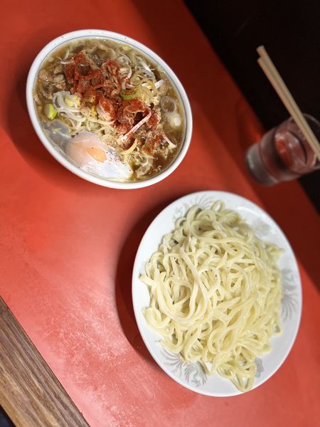 「チャーシュー・玉子つけメン(ちょい辛)1150円」@つけめん 丸長 桜台店の写真