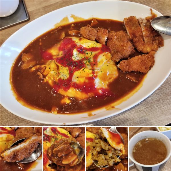 「ふわとろオムドライカレー＋トンカツ＝1200円」@中華洋食食堂 あゆたの写真