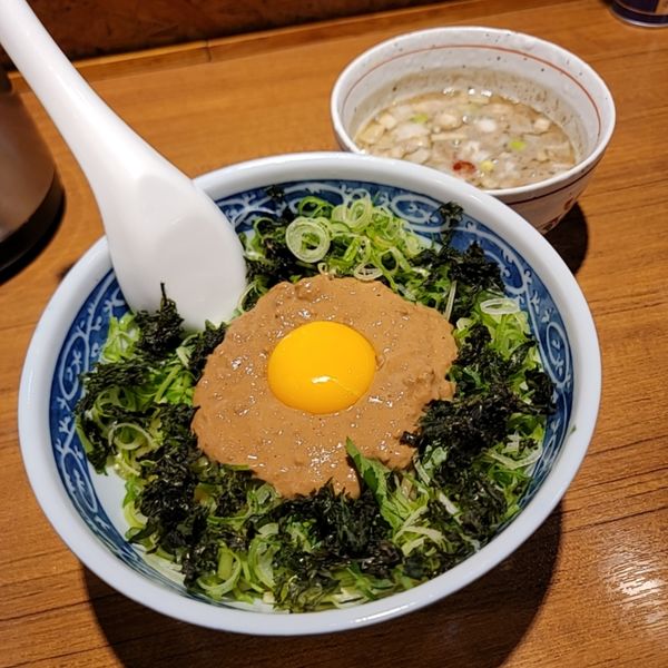 「あん肝の釜玉つけめん」@寿製麺よしかわ 川越店の写真
