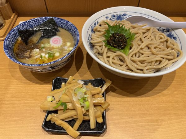 「生七味つけ麺(大)、メンマ」@次念序の写真