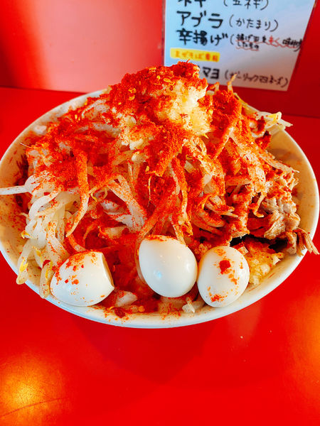 「南極　少なめ豚そば　ヤサイ、ニンニク、ネギ、アブラ」@ひたちなか大盛軒の写真