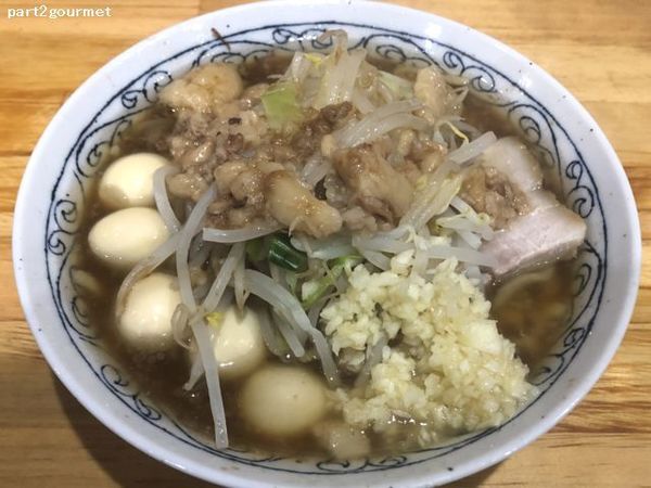 「ミニラーメン うずら「ニンニクアブラ」(750円)」@ラーメン寿々㐂の写真