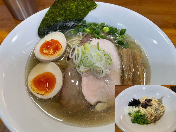 「【ゲリラ限定】煮干そば（塩）850円、煮干和え玉200円」@麺屋 むじゃきの写真