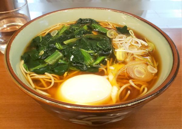 「ほうれん草そば」@文殊 馬喰横山店の写真