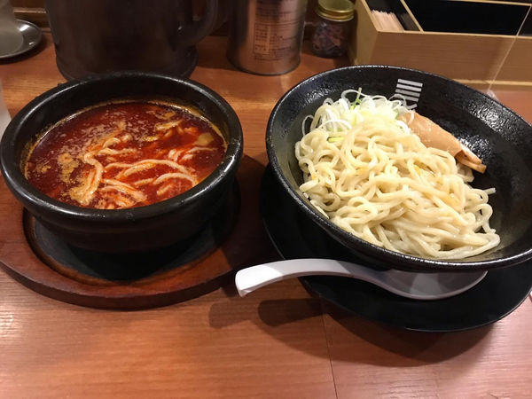 「烈火つけ麺　4辛　辛味噌増し」@烈火 庄内本店の写真