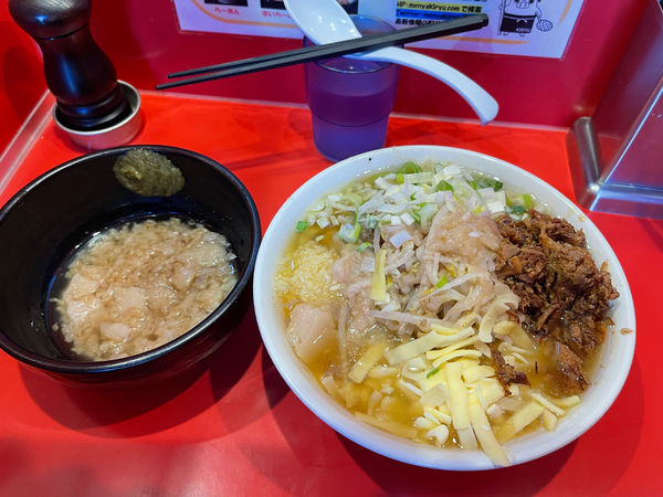 「ミニラーメン＋チーズ＋ネギ＋つけ脂」@麺屋 桐龍の写真