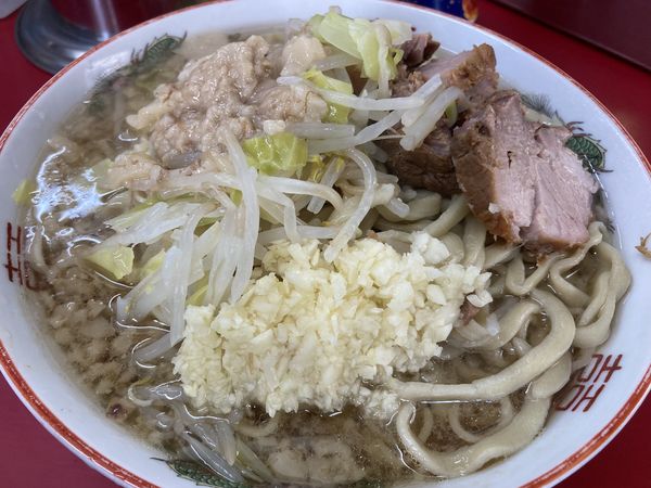 「大ラーメン ヤサイ少なめニンニク」@ラーメン二郎 目黒店の写真