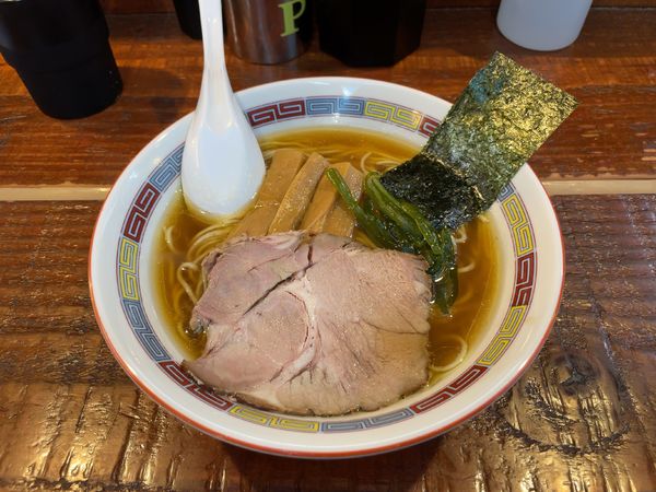 「薄口煮干鰮味玉らーめん+ネギチャーシュー丼のセット」@煮干鰮ラーメン圓 たま館店の写真