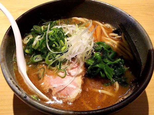 「鐙らぁめん+九条ネギ」@製麺食堂 あぶみの写真