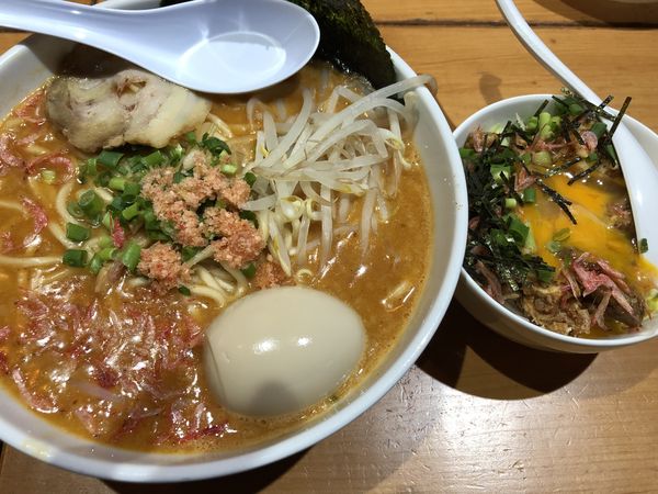 「濃厚海老みそらーめん&Cset※EBIKURA特製TKG味玉」@EBIKURAの写真