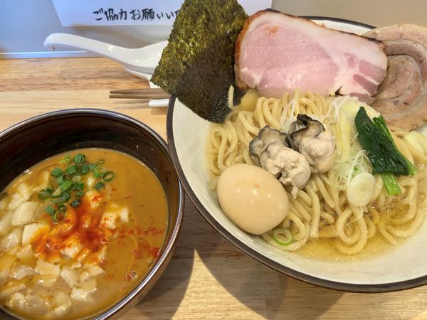 「ピリ辛牡蠣味噌つけそば 1200円」@中華そば ひしおの写真