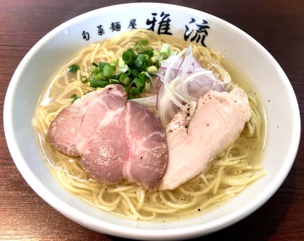 「鶏そば(塩、大盛、830¥)」@旬菜麺屋 雅流の写真