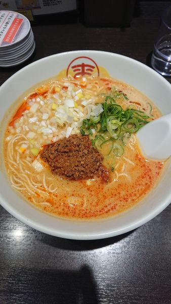 「担担麺+お持ち帰り唐揚げ(6個)」@来来亭 岡山大供店の写真