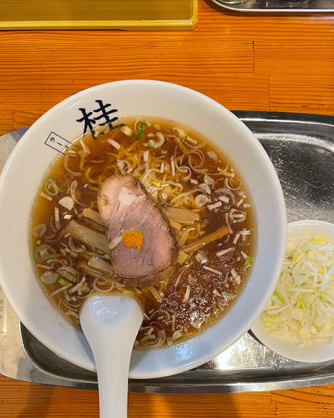 「ラーメン小、長ネギ、半チャーハン」@煮干しだし醤油ラーメン 桂の写真