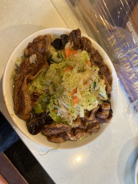 「タンメン(細麺)920円+肉巻き250円」@麺処 まるよし商店の写真