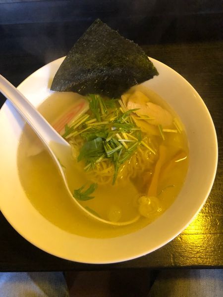 「ラーメンセット　　ラーメン（塩）・チャーハン・餃子３個」@食事処にしやまの写真