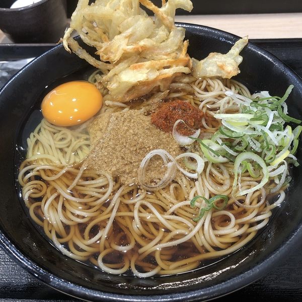 「朝そば玉子370円大盛り100円」@ゆで太郎 大井松田店の写真