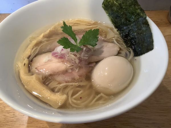 「味玉極ポルチーニ塩らぁ麺　1000円」@淡麗醤油らぁ麺 鶏松の写真