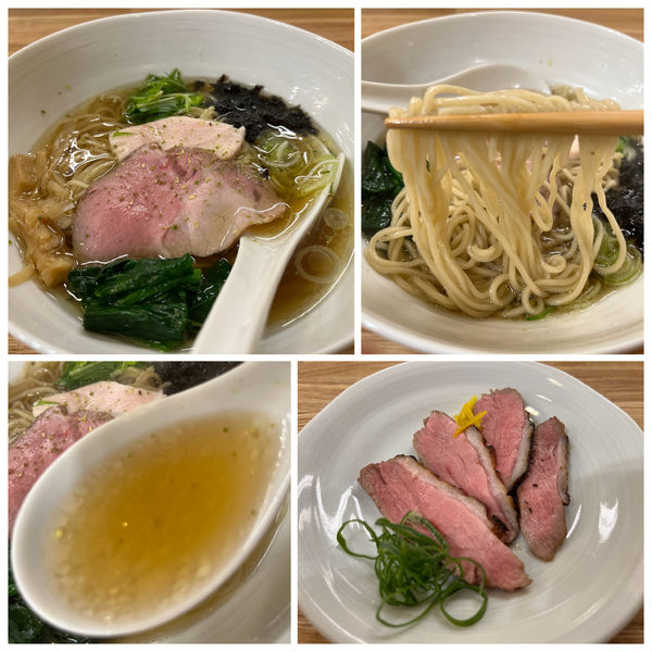 「山椒 白醤油そば 900円 鴨むね肉 300円」@中華そば きなりの写真